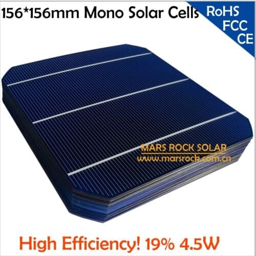 100pcs/Lot A Grade Solar Cell Mono 156x156mm,19.4% High Efficiency Solar Cells for Making PV Panel, Buy Solar Cell Get PV Ribbon