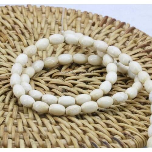4x6mm Ornaments White Turkey Stone DIY Loose Beads Stone Howlite Rice Accessory Parts 15inch Jewelry Making Women Gifts Gems