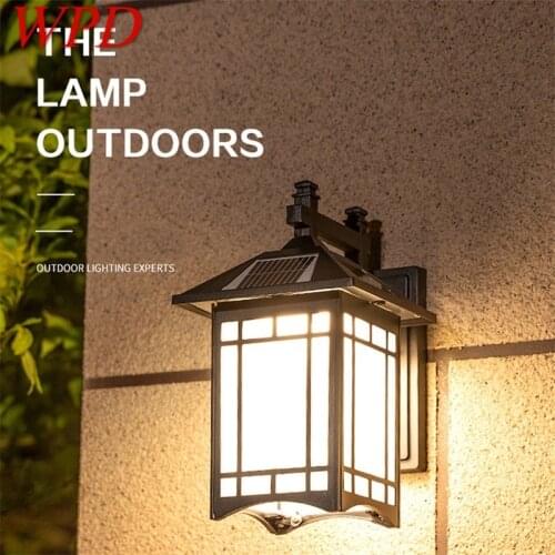 WPD Solar Outdoor Wall Lamp Classical Light Remote Control LED Sconces Waterproof for Home