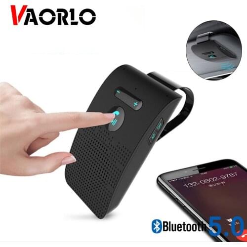 VAORLO Wireless Car Bluetooth V5.0 Bluetooth Handsfree Car Kit Wireless Bluetooth Speaker Phone Sun Visor Clip Speakerphone