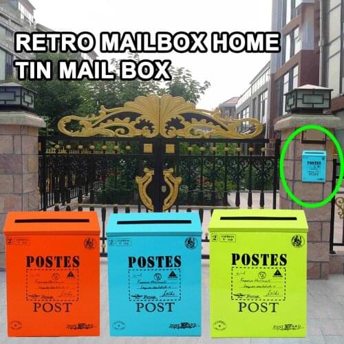 Vintage Wall Hanging Iron Mailbox Mail Postal Letters Newspaper Box Home Decor