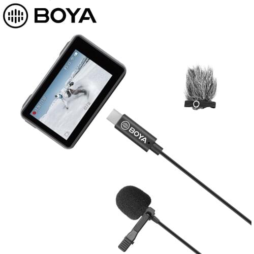 BOYA BY-M3-OA Lavalier Microphone Omnidirectional Type-C Audio Output Jack Designed for DJI OSMO Action Video Camera Accessories