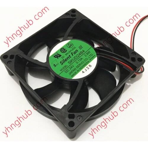 Japan Servo SKUD24B4 DC 24 V 0.13A 90x90x25mm 2-wire Server Cooling Fan