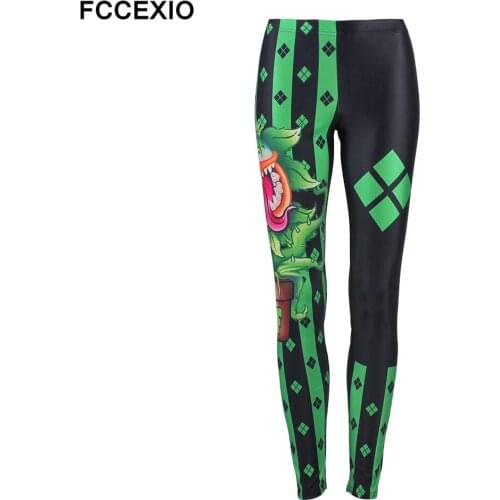 Happy Halloween Theme Series Costume Womens Party Leggings Green Fairy Print Legins Female High Waist Fitness Elastic Leggings