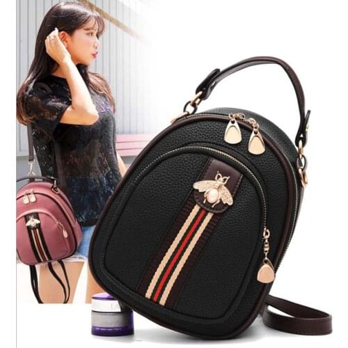 Woman Pu Bee Backpack Girls Cute Mini Casual Backpack School Bag маленький рюкзак Teenage Lady Daypack Bag Rucksack рюкзак