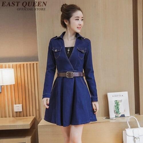 Winter dresses women 2018 trending styles denim jean dresses casual streetwear ladies female winter autumn dress 2018 NN0920