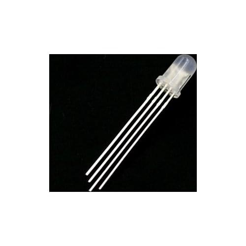 02-36 20pcs/lot Fog F5 5mm 4pin Red Green Blue RGB LED Common anticathode Tricolor Emitting Lights Diodes