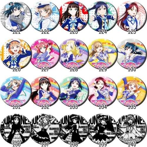 1pc 58mm Lovelive Sunshine Aqours Badges Brooch acrylic Pins Broche spilla