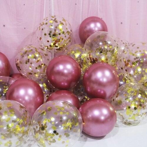 12 Inch Transparent Sequins Balloon Metallic Balloon Package Wedding Party Decoration