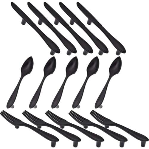 15 Pcs Knife Spoon Fork Kitchen Cabinet Closet Drawer Pull Handles Knobs 3-Inch Center to Center