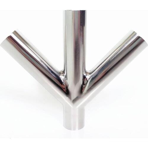 38mm 1.5" Pipe OD Butt Welding Oblique Y-Shaped 4 Way SUS 304 Stainless Sanitary Fitting Spliter Homebrew Beer Wine