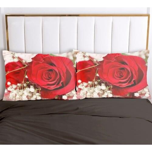 3D Pillow Case Pillowcase Custom 50x70 50x75 50x80cm Bedding For Wedding Flowers Decorative Pillow Cover Home Textile Microfiber