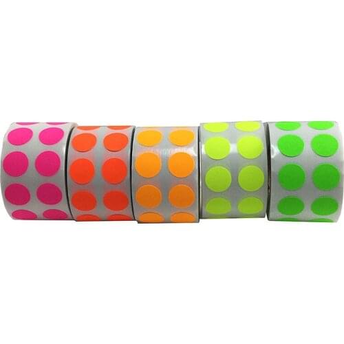 5Roll/Set Color Dots Sealing Stickers 1.5cm Paper Adhesive Labels Gift Packaging Sticker Blank Label Stationery 1000pcs Per Roll