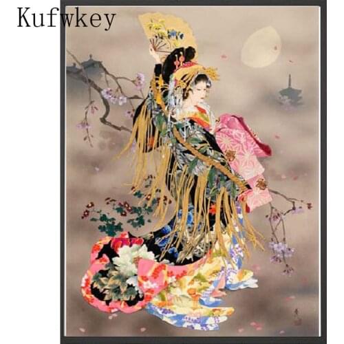 5D Diamond embroidery Japanese girl diamond cross stitch Square diamond painting diy diamond mosaic animal home decor