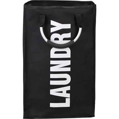 6PCS / LOT Aluminium Handle Oxford Dirty Clothes Laundry Bag Portable Storage Sundries Laundry Hamper