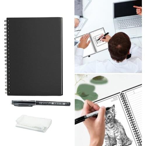 Smart Reusable Notebook Lined with Pen Notebook Paper Erase Spiral Note Pad Pocketbook Diary for Women/Men