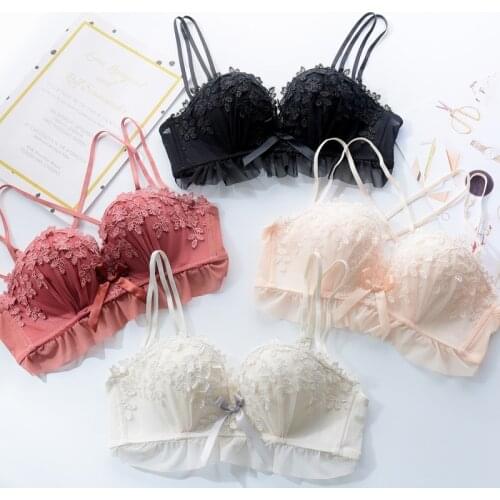 Sexy Bras Comfort Wireless Women Underwear Bra Beauty back Lace Floral Girl Brassiere 3/4 Cup Push Up Female Bralette BH
