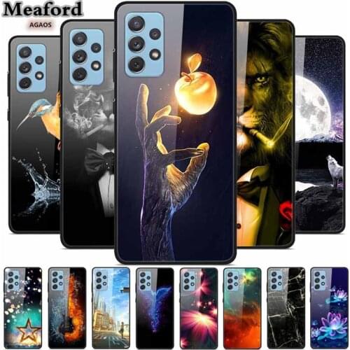 For Samsung A32 4G Case Hard Tempered Glass Case Phone Case For Samsung Galaxy A32 A 32 2021 Case Waterproof Bumper Coque 6.4"