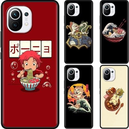 Great Ramen Wave Japan Totoro Cover for Xiaomi Mi Poco X3 NFC M3 F1 10T 9T Pro Note 10 A2 8 11 Lite 5G Cell Phone Case Coque