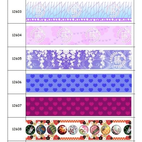 DUWES 50yards Japan Cartoon Printed Grosgrain Ribbon Accessory Hairbow Headwear Decoration DIY Wholesale OEM D1383