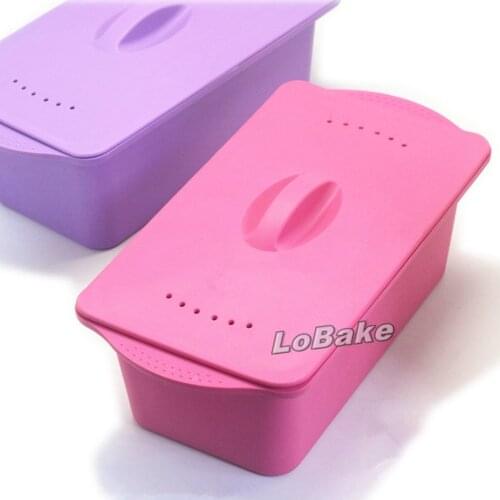 2.2L capacity big size rectangle shape toast mold with lid silicone cake toaster bread box for DIY baking supplies