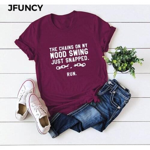 JFUNCY Plus size Letter Print T Shirt Women oversize Summer T-shirts Female Cotton Short Sleeve Tees Top Woman Casual Tshirt