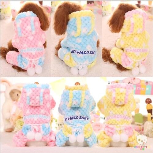 NEW Autumn Winter Fleece Warm Dog Coat Teddy Bichon Pet Jumpsuit Outwear Clothes for Small Pet XS S M L XL