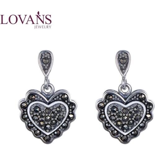 LOVANS Special Vintage Heart Shape Earrings Drop Stud Women Earrings Jewelry Accessories For Party