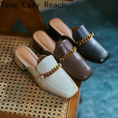 Fashion New Flip Flops Square Toe Designer Slippers Women Summer Shoes Women Slides Mules High Heels Outdoor Women Sandals 2021