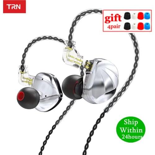 TRN VX 6BA+1DD Hybrid In Ear Earphones Metal Headset HIFI Monitor Earbuds Noise Cancelling Earphones TRN BA8 ZSX ZAX CA16 BT20S