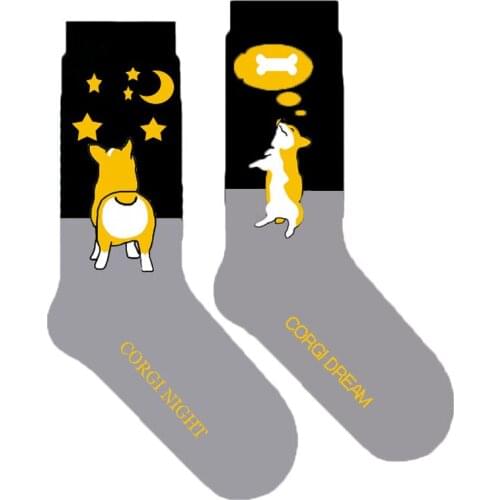Starry night corgi socks original corgi puppy style 50 pairs/lot