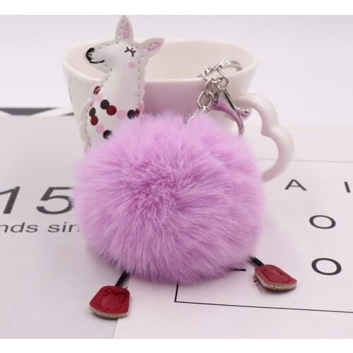 New PU Leather Lamb Plush Keychain Faux Rabbit Fur Backpack Pendant Female Trendy Creative Gifts Jewelry Fashion Soft Key Chains
