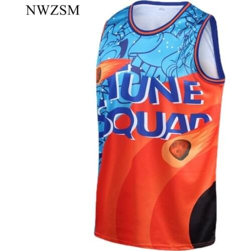NEW Space Jam 2 6# Movie Tune Squad Basketball Sweatshirt suit sports print sleeve shirt vest uniform