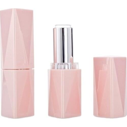 12.1mm Empty Plastic Lip Balm Tube Pink Cosmetic Container High Quality Lipstick Tubes DIY Three Sides Lip Balm Container 30pcs