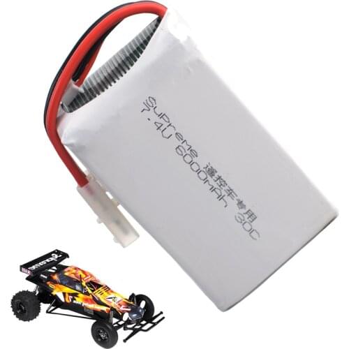 Rc Lipo Battery 2S 7.4V 6000mAh 30C Max 40C Battery for Supreme X Tamiya Hornet 18FW Rc Car