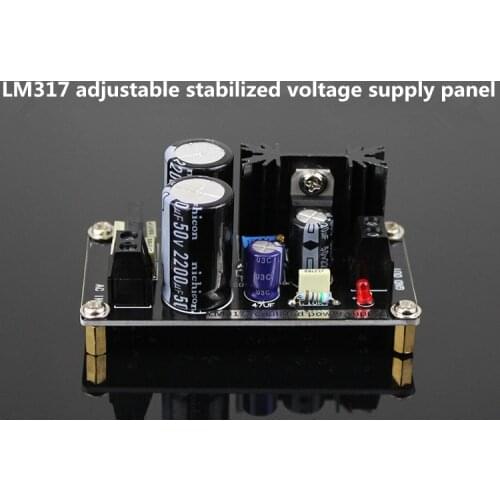LM317 Regulated Power Supply Board AC to DC adjustable linear voltage regulator with rectifier filter, adjustable power supply