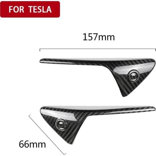 Stylish personalized dry carbon fiber car fender camera decorative cover for tesla model3 2018-2019