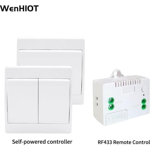 WENHIOT Smart Light Switch Home Wireless Remote Control Switch 1/2Gang Push Button Switch 2Way Waterproof Self-powered Switch