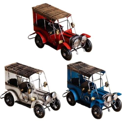Vintage Metal Car Crafts Metal Antique Cara Model Desktop Decoration