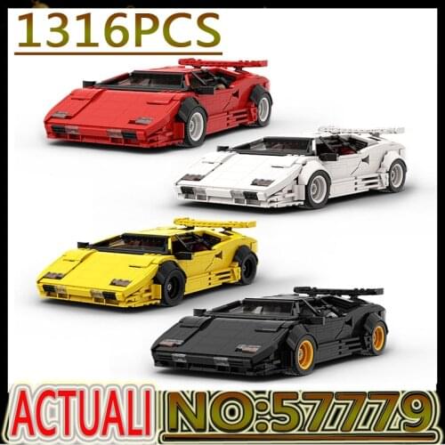 High-tech Bricks Countach LP5000 QV-Red Hypercar Super Racing Car Building Blocks Classic Model Toys Birthday Gifts MOC -57779