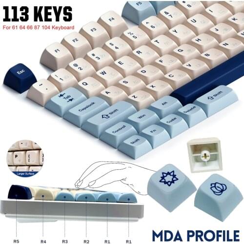 123 Keys MDA Keycaps Japanese PBT Key Caps For Mechanical Keyboard Cherry MX Keycap For GH60/RK61/GK64/66/ALT61/87/104 Keyboard