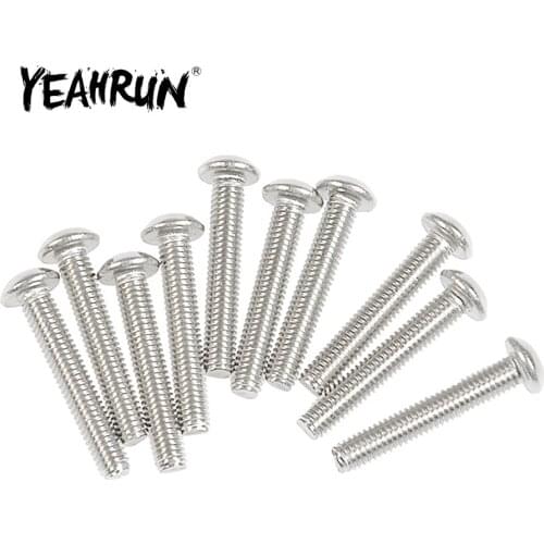 YEAHRUN 10Pcs Metal M3 x 8/12/18mm Hex Socket Round Button Head Screws for 1/10 RC Crawler Car Model Toys Tools Accessories