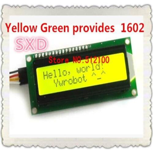 5pcs ( Green screen ) IIC/I2C 1602 LCD Module Yellow Green provides library files
