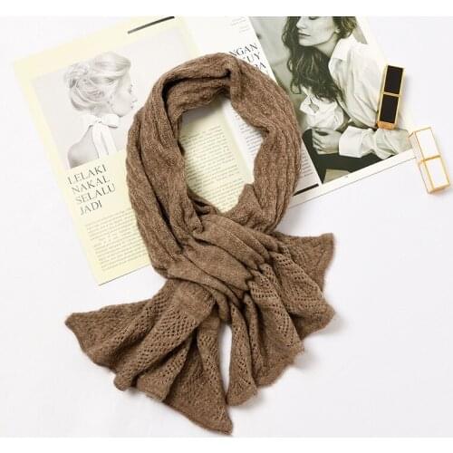Winter Warm Neck Scarf for Women Hollow out Shawl Scarves Knitting Wool Pashmina
