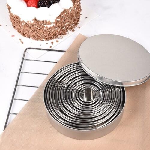 14PCS Round Cookie Cake Cutter Mold Set Pastry Baking DIY Metal Rings Moulds Baking Bakeware Cake Making Kitchen Gadget