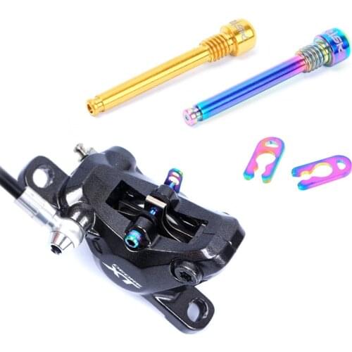 2pcs/box Road MTB Bike Bicycle M4x26.5 Titanium Retainer Pin With Circlip Bolt For Threaded Hydraulic Disc Brake Pad Lining