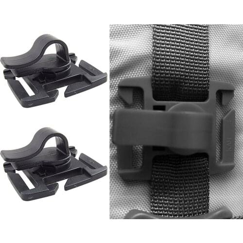 2pcs Water Pipe Hose Bladder Clip Hydration Bag Webbing Buckle Outdoor Clamp Backpack Drink Tube Clips