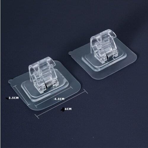 2pcs Self Adhesive Curtain Hanging Rod Brackets Organized Pole Holders Bathroom Room Towel Bar Hook Support Clamps Clips