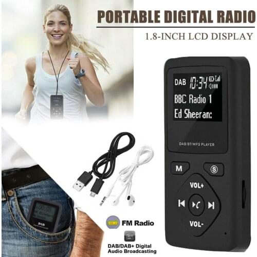2021 Mayitr Pocket DAB+ Digital Radio FM 1.8-inch LCD Display bluetooth MP3 Music Player Portable Digital Radio Audio Player