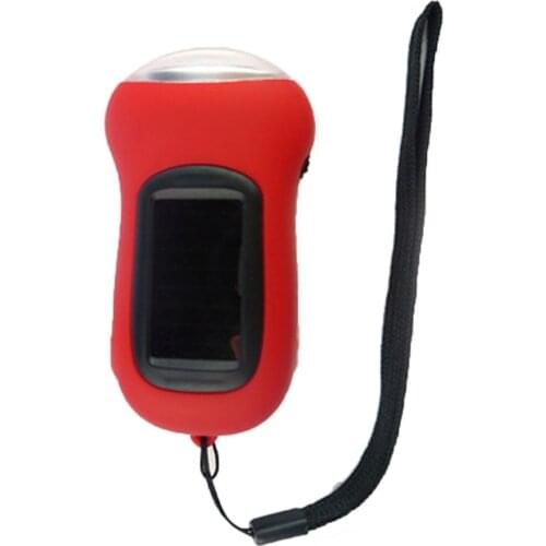 Mini 3 LED Solar Powered Hand Crank Flashlight Rechargeable LED Emergency Tent Camping Torch Light Portable for Outdoors Use